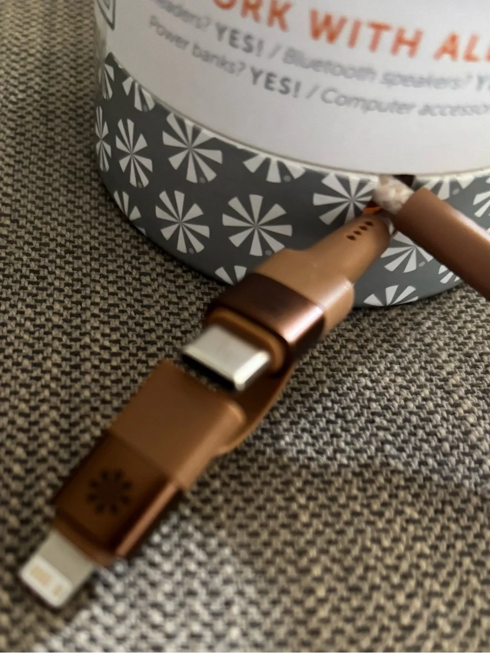 Tech Candy Two Faced 6' Woven Cable: Natural